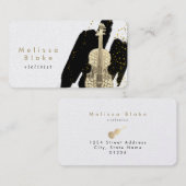 バイオリニストのブラックブラシストロークの装飾 名刺 (正面/裏面)