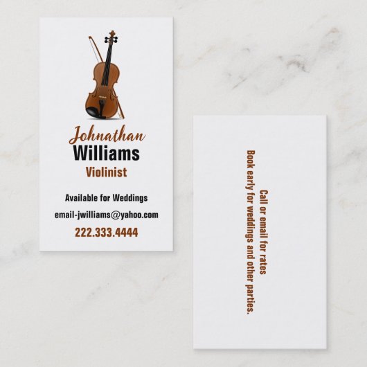 バイオリニストの名刺 名刺 (正面/裏面)