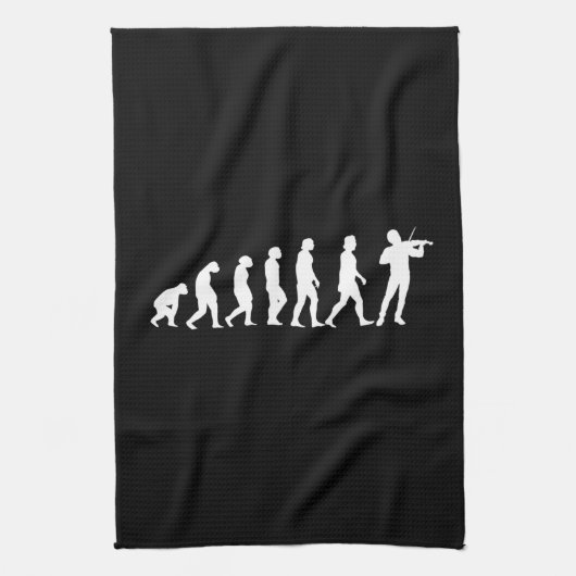 バイオリニストの進化 キッチンタオル (縦)