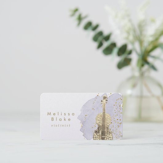 バイオリニストの青い水色 名刺 (スタンド正面)