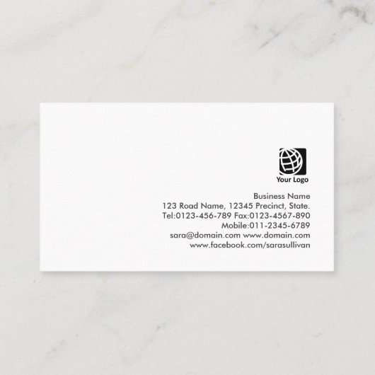 バイオリニストはっきりしたシルバー・ヴァイオリンエレガントアイコン 名刺 (裏面)