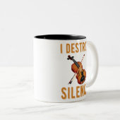 バイオリニストへの贈り物、私は沈黙を破壊 ツートーンマグカップ (正面右)