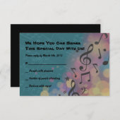 バイオリニストバルミツワー招待状返信カード 招待状 (正面/裏面)