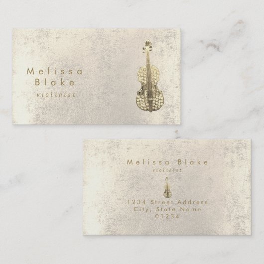 バイオリニストフェイクラインストン 名刺 (正面/裏面)