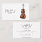 バイオリニストヴァイオリン音楽先生ミュージシャン 名刺 (正面/裏面)