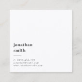 バイオリニスト写真プロフェッショナルミュージシャン ミニマル スクエア名刺 (裏面)