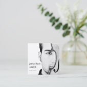 バイオリニスト写真プロフェッショナルミュージシャン ミニマル スクエア名刺 (スタンド正面)