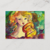 バイオリニスト女子バイオリンと猫・魔法金ゴールド蝶 名刺 (裏面)