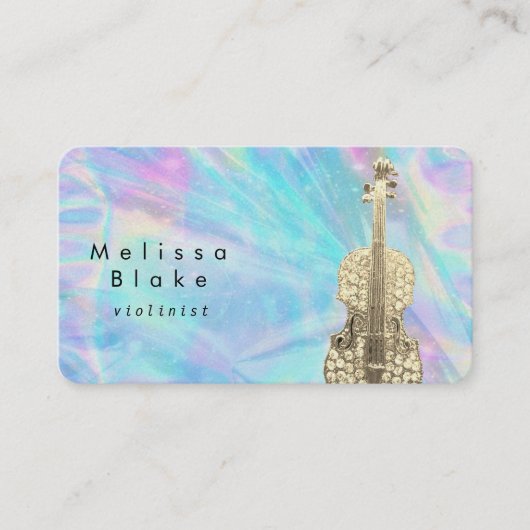 バイオリニスト抽象芸術背景 名刺 (正面)