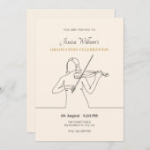 バイオリニスト美術卒業 招待状 (正面/裏面)