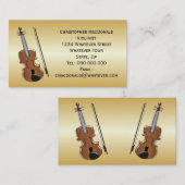 バイオリニスト金ゴールド色 名刺 (正面/裏面)