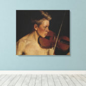 バイオリニスト(男性ミュージシャン) (Pekka Halonen) キャンバスプリント (インサイチュ (ウッドフロア))