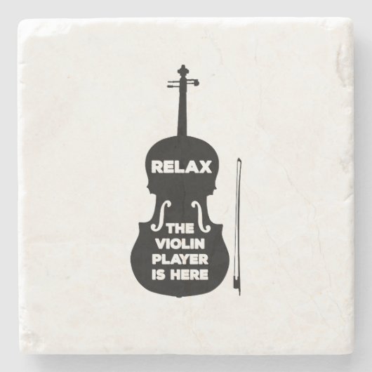 バイオリラックスリン奏者がここにいる ストーンコースター (正面)