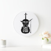 バイオリラックスリン奏者がここにいる ラージ壁時計 (ホーム)