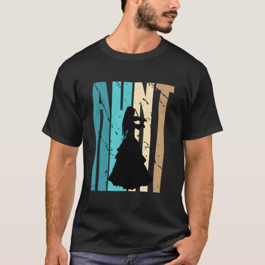 バイオリンおばさん音楽ファン家族サポーター音楽 Tシャツ (正面)