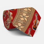 バイオリンおよびアールヌーボーパターンタイ ネクタイ (ロール)