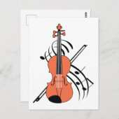 バイオリンおよび音楽 ポストカード (正面/裏面)
