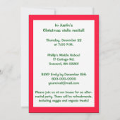 バイオリンとの音楽的なコンサート 招待状 (裏面)