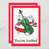 バイオリンとの音楽的なコンサート 招待状 (正面/裏面)