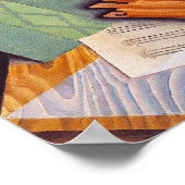 バイオリンとガラス、Juan Gris著 ポスター (角)