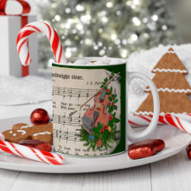 バイオリンとクリスマスの楽譜 ヴィンテージ風デザイン