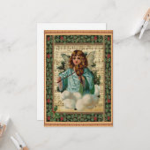 バイオリンとクリスマスエンジェル カード (正面/裏面インサイチュ)