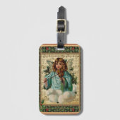 バイオリンとクリスマスエンジェル ラゲッジタグ (正面縦)