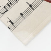 バイオリンとバラヴィンテージシート音楽デザイン フリースブランケット (角)