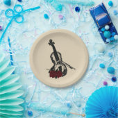 バイオリンとバラ ペーパープレート (パーティー)