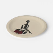 バイオリンとバラ ペーパープレート (アングル)