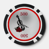 バイオリンとバラ ポーカーチップ (裏面)