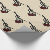 バイオリンとバラ ラッピングペーパー (角)