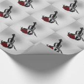 バイオリンとバラ ラッピングペーパー (角)