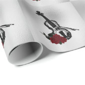 バイオリンとバラ ラッピングペーパー (ロールコーナー)