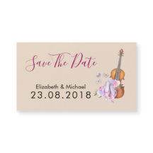 バイオリンとバレエの靴の結婚式の日付を保存