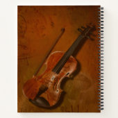 バイオリンとボウ – 内部ページの選択 – フルサイズ ノートブック (裏面)
