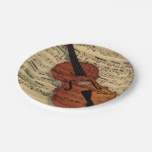 バイオリンとヴィンテージ音楽 ペーパープレート (アングル)