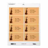 バイオリンと弓テンプレート ラベル (フルシート)