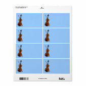 バイオリンと弓 ラベル (フルシート)