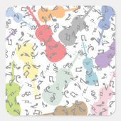 バイオリンと楽譜 スクエアシール (正面)