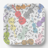 バイオリンと楽譜 ペーパープレート (正面)