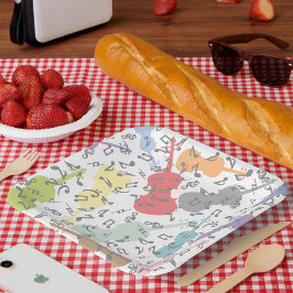 バイオリンと楽譜 ペーパープレート