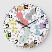 バイオリンと楽譜 ラージ壁時計 (正面)