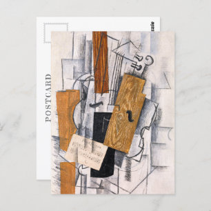 バイオリンと楽譜 Georges Braque ポストカード