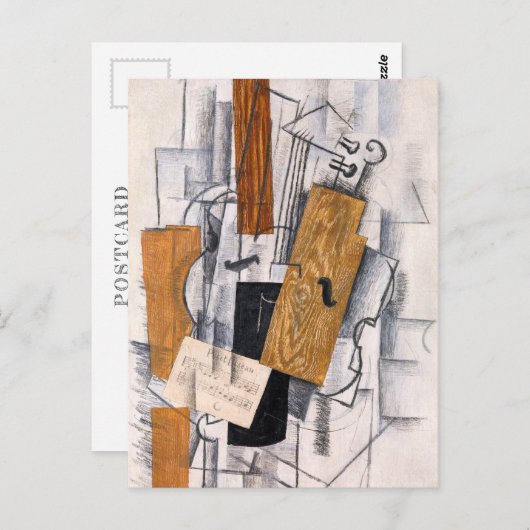 バイオリンと楽譜 | Georges Braque | ポストカード (正面/裏面)