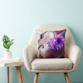 バイオリンと紫花モダン芸術枕 クッション (椅子)