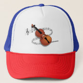 バイオリンと音楽ノートのトラック帽 キャップ (正面)