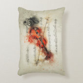 バイオリンと音楽ノート アクセントクッション (正面(垂直))