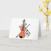 バイオリンと音楽 カード (黄色い花)
