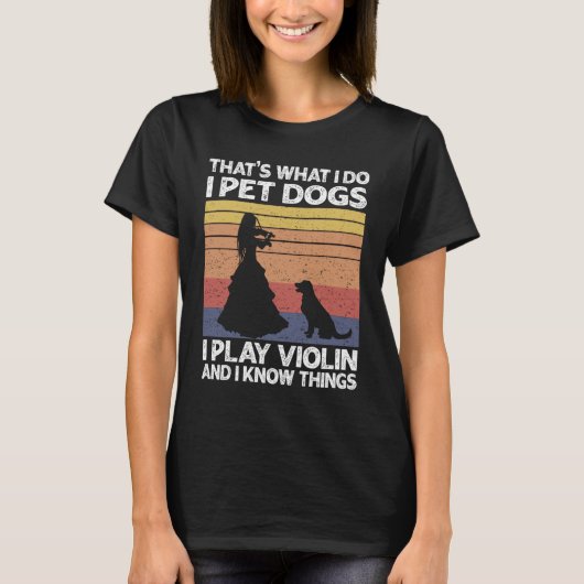 バイオリンとKnで犬を愛撫遊してやること Tシャツ (正面)